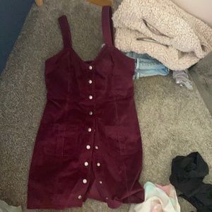 Maroon corduroy express dress